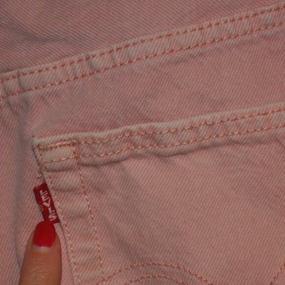Levi's 501 Pastel Light Pink Button Fly Denim Straight Leg Jeans W28, L26 - Picture 5 of 7